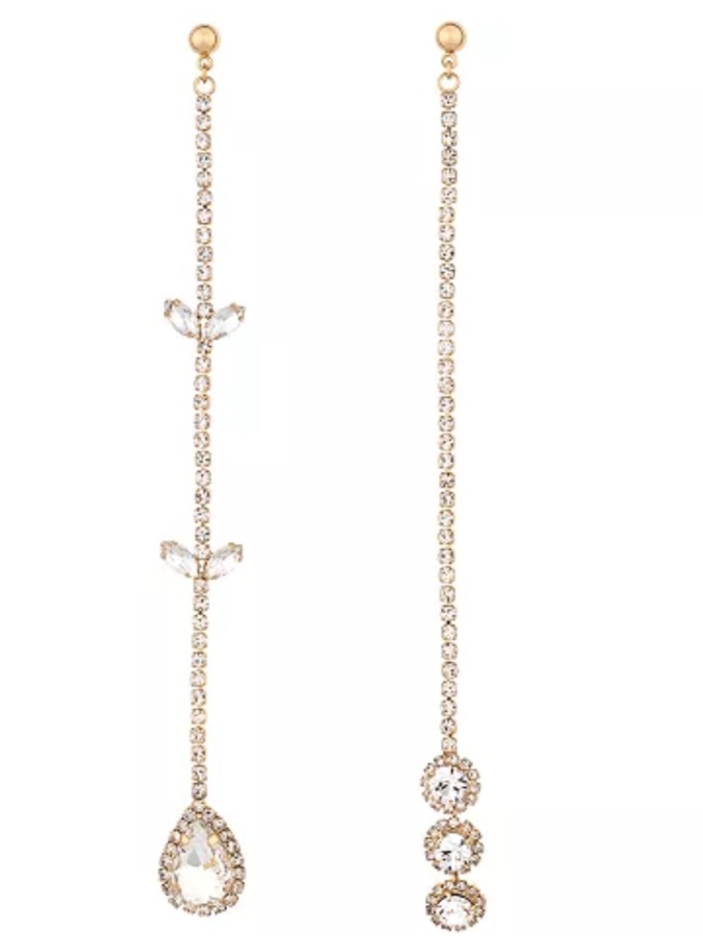 ETTIKA
Mix It Up Crystal 18K Gold Plated Asymmetrical Earrings